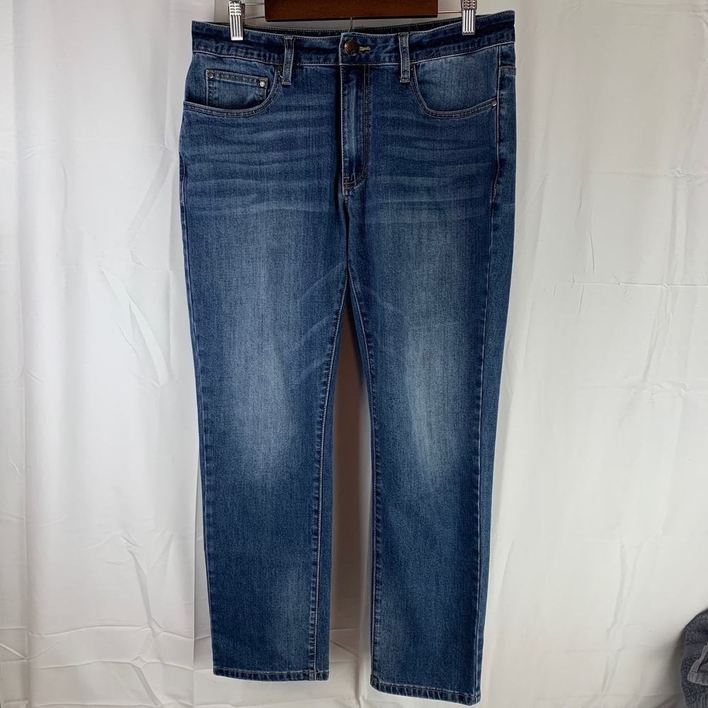 Flag & Anthem Oakland Slim Jeans Mens 34/30 Blue Sterling Wash Stretch Denim